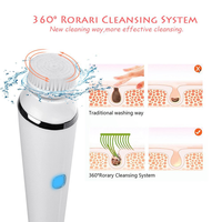 Brosse nettoyante électrique pour le visage 4-en-1 certifiée FCC CE RoHS, masseur facial électrique en silicone, brosse nettoyante électrique pour le visage