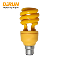 Lampe à économie d'énergie fluorescente compacte jaune Mosquito Killer Light Tube à économie d'énergie en spirale E27 E26 B22 Base 20W , CFL-YELLOW