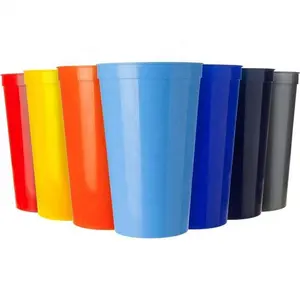 1000pcs Stadium Cups 16oz Reusable Plastic Colorful Logo Printed Stadium Cups For Advertise