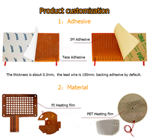 เครื่องพิมพ์3D ไฟฟ้า24V 120*90มม. 70W มีความยืดหยุ่นแผ่นทำความร้อน polyimide - Product Image 2