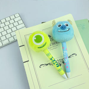 Penna a pressione Toy Story per studenti, orsetto fragola Zai Konglong a tre occhi, super morbido, in peluche corto, altezza regolabile 11-30 cm, unisex - Product Image 2