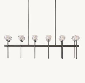 Lustre linéaire double en verre clair de luxe personnalisé Lampe suspendue à Led en verre fumé Décoration lumineuse d'intérieur pour bureau et hôtel - Product Image 5