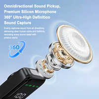 Microphone cravate professionnel pour interview S90 avec deux micros, bouton magnétique et sac pour iPhone, Android, appareil photo