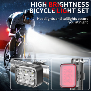 2 Bộ mini xe đạp phía trước phía sau Ánh Sáng Thiết lập Xe Đạp USB phí Đèn pha ánh sáng không thấm nước đèn hậu LED Đèn lồng Xe Đạp Phụ Kiện - Product Image 2