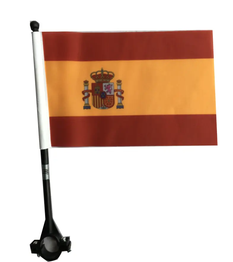 Manufacturer 14CM*21CM Spanish Bike Flag Custom Small Flag Outdoor Bike Handle Flag