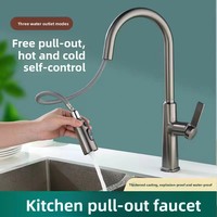 Robinet de cuisine moderne flexible chaud/froid avec douchette extractible de luxe pour évier de lavage de légumes et de vaisselle