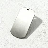 Ywyougang – Plaque nominative vierge en acier inoxydable à coins arrondis, pendentif plat sablé, gravure laser personnalisée, accessoire de bijouterie DIY