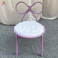 Chaise empilable en métal pour enfants, blanche, rose, jaune, bleu ciel et violette, pour fêtes et événements