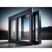 Ventana Corredera de Tres Vías para Restaurante, con Doble Acristalamiento, Perfil de Aluminio Moderno y Apta para Mascotas