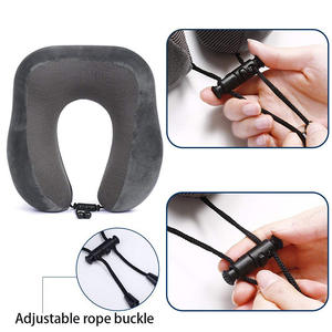 Premium bellek köpük seyahat yastık, uçan araba seyahat yastık için özel Logo ayarlanabilir boyun desteği - Product Image 3