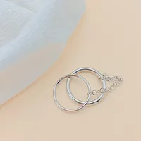 eManco – Bague double anneau géométrique nordique élégante en acier inoxydable couleur argent pour femme – Accessoire essentiel pour le streetwear décontracté