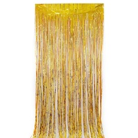 Rideau de franges métalliques brillantes pour décorations de porte - Décoration de fête d'anniversaire et de mariage