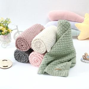 Knitted Covers Matt Paly Personalized Sheet Soft Net Embroidery Coral <strong>Cot</strong> Custom Bedding Kid Heirloom <strong>Baby</strong> <strong>Quilts</strong> - Product Image 6
