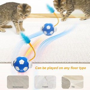 Offre Spéciale nouveau USB intelligent interactif chat jouets 2 en 1 animal de compagnie automatique mobile queue Teaser Football auto-rotatif roulant Kitty jouets - Product Image 6