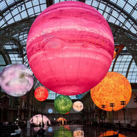 Ballon gonflable géant rose en forme de lune, ballon gonflable planète du système solaire pour la publicité et la décoration d'événements