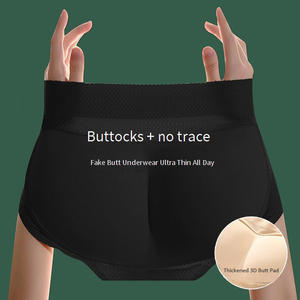 1198 Braguitas moldeadoras de glúteos para mujer, almohadillas de cadera con efecto levantador de glúteos, bragas invisibles de control, ropa interior delgada acolchada, bragas moldeadoras push-up - Product Image 5