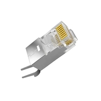 Prix usine connecteur de câble réseau Transparent 8p8c Cat7 connecteur Rj45 blindé connecteur réseau prise modulaire