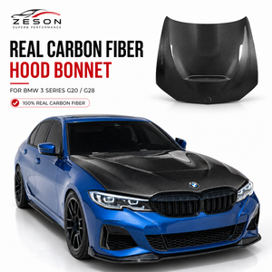 Cofano Anteriore in Vera Fibra di Carbonio Stile GTS per <span class=keywords><strong>BMW</strong></span> Serie <span class=keywords><strong>3</strong></span> G20 G28 2019-2026 <span class=keywords><strong>M</strong></span> Sport M340i 330i con Presa d'Aria - Product Image 1
