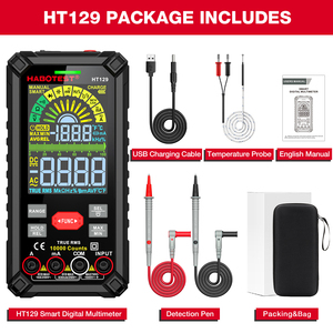 Habotest HT129 intelligent rechargeable avec affichage True RMS à 4 chiffres, 10 000 points de lecture, 1000 V AC/DC - Product Image 6