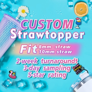 10mm 8mm OEM nhà sản xuất nhà máy kinh doanh Logo Anime 2D rơm bìa làm cho drinkware phụ kiện uống tùy chỉnh rơm toppers - Product Image 1