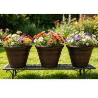Pots à fleurs de luxe écologiques pour jardin extérieur, grands pots à fleurs pour salon, pot à plantes en plastique pour bonsaï, capacité de 14 L