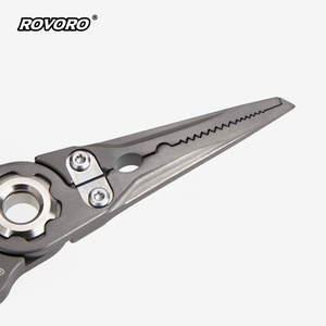Pince de pêche ROVORO Tackle 19,5 cm 185 g en acier inoxydable CNC pour la pêche aux leurres, eau salée et eau douce, système de verrouillage automatique multifonctionnel - Product Image 3
