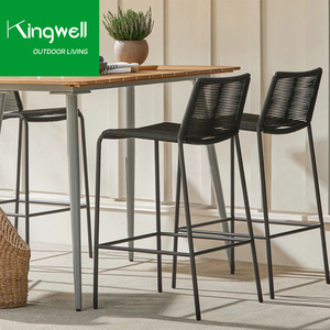 Modern French <strong>Outdoor</strong> Patio <strong>Bar</strong> Furniture <strong>Set</strong> All Weather Luxury <strong>Bar</strong> Rope Woven Stool <strong>Sets</strong> Table and High Chairs <strong>Set</strong> - Product Image 2