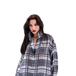 เสื้อเชิ้ตผ้าลินินผู้หญิงลิสบอน แขนยาว ลายสก็อต สไตล์ลำลอง ใส่ได้ทุกวัน ติดกระดุม - Product Image 4