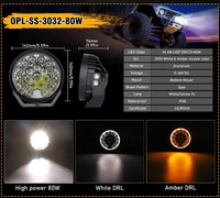 OPPLIGHT 5 pouces 7 pouces 9 pouces LED ronde conduite lumière avec blanc et ambre Double feux diurnes IP68 Spot lampe de travail