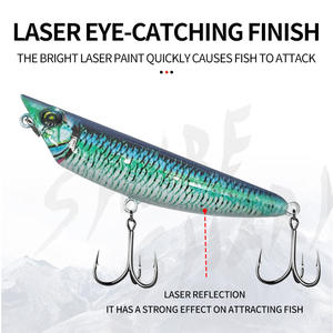 5 pièces/boîte 3D Simulation impression nageur Topwater <span class=keywords><strong>Realis</strong></span> crayon leurre eau salée naufrage lent flottant dur crayon leurre - Product Image 5