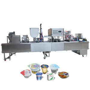 RJ-BG4 Model Automatic Bubble Tea Yogurt Juice Cup Filling And Sealing Packing Mineral Water Cup Packaging Machine Line
