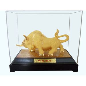 Búfalo de agua personalizado Bubalus bubalis y Toro para el año 2021, mascota de Año Nuevo Chino, artesanía de metal, estatua de vaca de oro real - Product Image 2