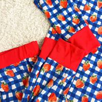 ZS Nieuwe Herfst Kinderkleding Schaakbord Aardbei Print Pyjama Lange Mouwen Broek 2-delig Bamboe Loungewear Set OEM Meisjeskleding