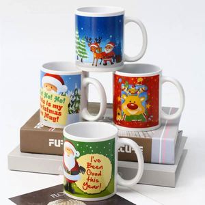Vente en gros de tasses à thé et à café en céramique personnalisées avec logo, 11 oz, blanches, vierges, en acier inoxydable, pour la sublimation, pour cadeaux de Noël - Product Image 1