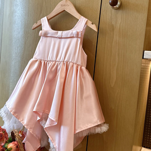 <span class=keywords><strong>Robe</strong></span> <span class=keywords><strong>chic</strong></span> pour filles, bretelles spaghetti, rose, ourlet irrégulier, pour fête d'anniversaire, sorties décontractées - Product Image 1