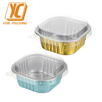 XC Y73 50ML Moule à cupcakes en papier moderne personnalisable, mini-contenant jetable en aluminium avec couvercle en plastique de qualité alimentaire