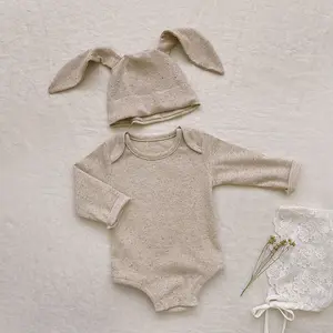 Customized Spring Autumn Long Sleeve Onesie For Girls Boys 100% Cotton Newborn Ribbed Baby Romper