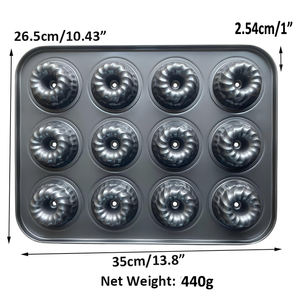 <span class=keywords><strong>Moule</strong></span> à muffins en acier au carbone de qualité supérieure antiadhésif à 12 cavités, <span class=keywords><strong>moule</strong></span> à gâteau <span class=keywords><strong>mini</strong></span> <span class=keywords><strong>bundt</strong></span>, <span class=keywords><strong>moule</strong></span> à gâteau en tube cannelé - Product Image 2