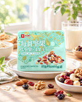 Sachet personnalisé ODM laminé de qualité alimentaire pour noix, scellé sur trois côtés avec encoche de déchirement et trou de suspension, pour noix de variétés uniques et mélangées