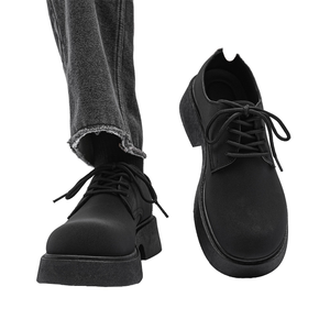 Zapatos de Cuero Casuales con Cordones Estilo Británico para Hombre, con Suela Gruesa, Impermeables, Transpirables, Cómodos y Ligeros para Oficina y Trabajo - Product Image 1