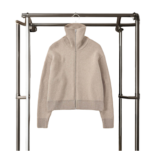 Cappotto di maglieria invernale Oversize in tinta unita <span class=keywords><strong>Cardigan</strong></span> a maniche lunghe <span class=keywords><strong>con</strong></span> colletto e <span class=keywords><strong>cerniera</strong></span> stile Casual - Product Image 4