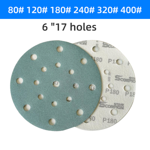 Disques abrasifs, 6 pouces, 17 trous, 236, jaune, 10 pièces, papier de ponçage sec, en <span class=keywords><strong>mastic</strong></span>, livraison gratuite - Product Image 6