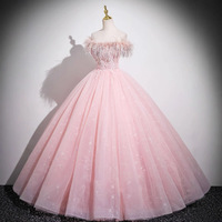 Robe de bal rose Quinceañera à sequins et dentelle, épaules dénudées, pour 15-16 ans, Robes de XV Anos, Soirée, Personnalisée
