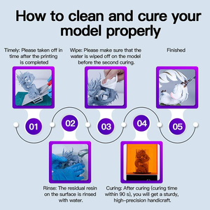 Resina Liquida per Stampanti 3D ad Alta Precisione e Durezza, Resina UV 405nm Lavabile con Acqua - Product Image 5