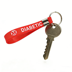 Gelang Gantungan Kunci Silikon DIABETIC untuk Mobil, Gantungan Kunci Silikon Promosi Custom dengan Embos - Product Image 1