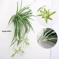 Plante suspendue artificielle en plastique, feuilles vertes, décoration murale, plante araignée à 4 branches, 70 cm, verdure, plantes en pot d'intérieur décoratives