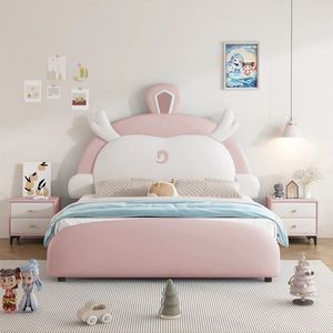현대적인 어린이 테마 만화 캐릭터가 있는 빨간색 어린이 침대 프레임 (남아용) - Product Image 5