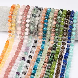 Natural Gemstone Faceted Loose Bead High Quality Rose Quartz Faceted Rondelles Beads Strand For Necklace Bracelet Making