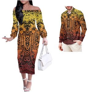 Vestido Midi <span class=keywords><strong>de</strong></span> mujer con cintura elástica con estampado polinesio Camisas <span class=keywords><strong>de</strong></span> hombre para traje <span class=keywords><strong>de</strong></span> <span class=keywords><strong>club</strong></span> <span class=keywords><strong>de</strong></span> pareja - Product Image 5