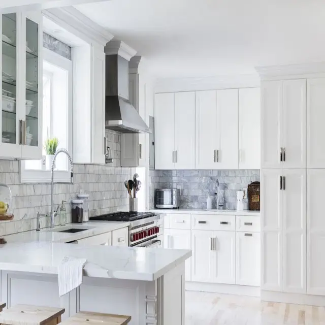 HZ Complete Modern Kitchen Designs With White Shaker Island Furniture Modular Kitchen Cabinet